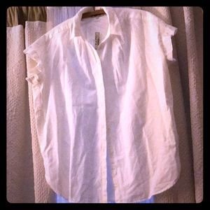 Madewell white cap sleeve button up
